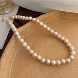 Maytrends French Vintage Style Baroque Imitation Pearl Necklace Women's Elegant Collar Chain Luxury Necklaces Jewelry Wholesale