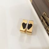 Maytrends Unusual Splice Heart Square Earrings for Women New Design Trend Romantic Love Earing Fashion Jewelry Unique Accessories