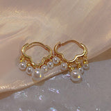 New Cloud Tassel Pearl Pendant Earrings Women's Simple Temperament High Grade Earrings Birthday Party Jewelry Gift Accessories