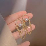 Maytrends New Style Simple Hollow-out Flower Pearl Celebrity Atmosphere Earrings Fashion Retro Earrings Earrings for Women