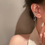 New Long Tassel Ear Cuff Multilayer No Piercing Hook Clip Earrings for Women Simple Temperament Jewelry Gift