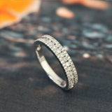 Bling Bling Wedding Bands Women's Rings 3 Metal Colors Available Full Paved CZ Simple Versatile Female Jewelry Wholesale