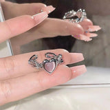 Fashion Design Princess Pink Bowknot Zircon Ring Female Delicate Sweet Girl Ring Birthday Party Jewelry Gift Accessories