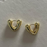 Golden Big hoop Earrings Korean Geometry Metal Earrings For women Female Retro Drop Earrings 2021 Trend Fashion Jewelry