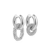 Maytrends Stainless Steel Big Circle Hoop Earrings for Women Creative Silver Plated Thread Twisted Ear Buckle Huggies Statement Jewelry