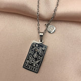 Maytrends Vintage Stainless Steel Square Pendant Horoscope 12 Constellations Necklace Female Male Zodiac Sign Collar Necklace