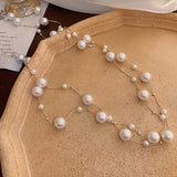 Maytrends French Vintage Style Baroque Imitation Pearl Necklace Women's Elegant Collar Chain Luxury Necklaces Jewelry Wholesale