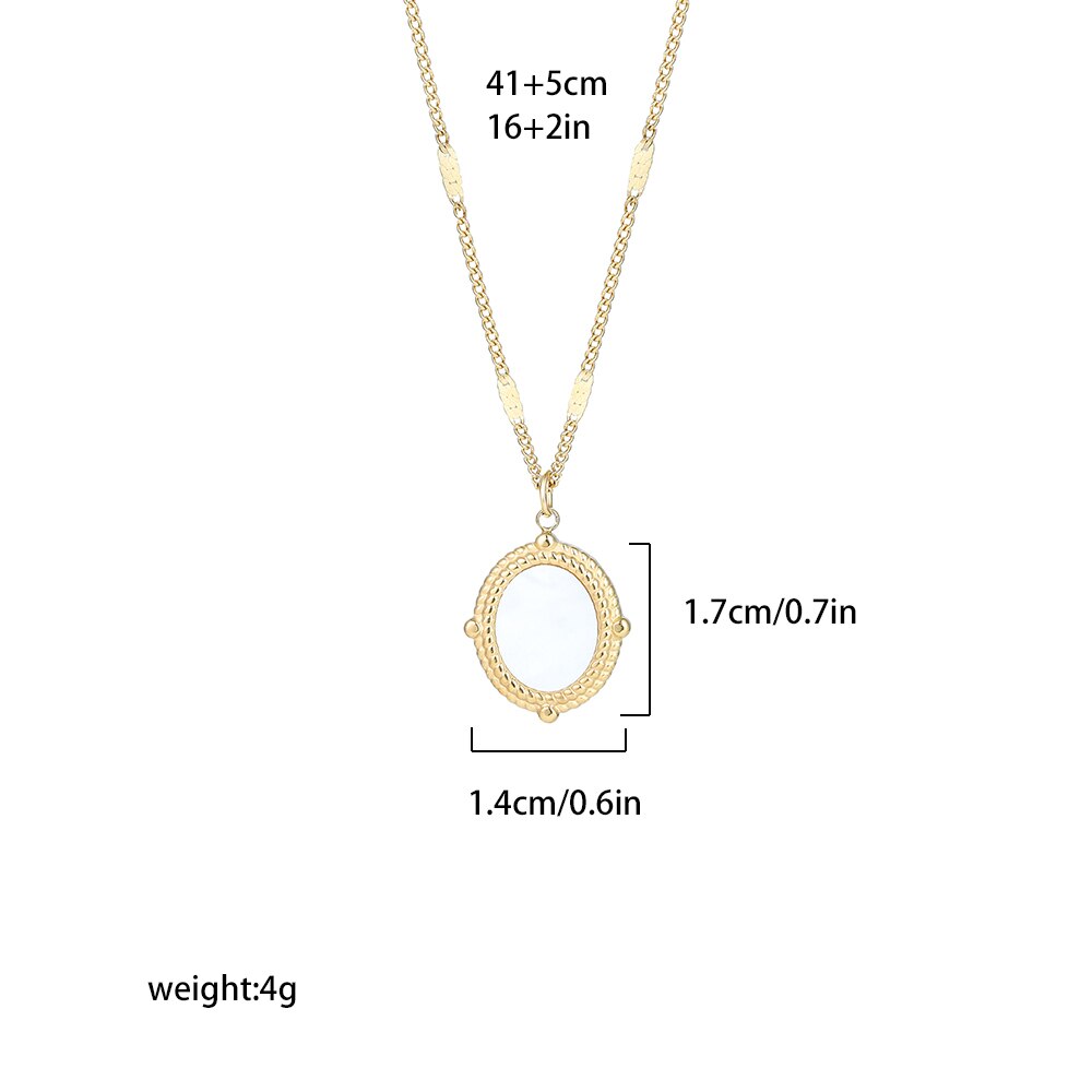 Maytrends Vintage Geometric Pendant Natural Stone Crystal Necklace Clavicle Chain for Women Girls Gold Color Heart Round Choker Bijoux