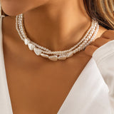 Maytrends Elegant Multilayer Irregular Baroque Pearl Clavicle Choker Necklace for Women Handmade Beads Bride Wedding Jewelry Accessories