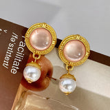 Maytrends Romantic Resin Flower Jewellery Exaggerated Earring Women's Trendy Heart Accessories Classic Delicate Waterdrop Jewelry