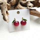 New Exaggerated Fun Fruit Cherry Dangle Earrings Women Personalized Small Fresh Long Earring Party Jewelry Gifts