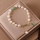 Vintage Freshwater Beads Charms Bracelets for Women Luxury Jewelry Cubic Zircon Bracelet  Bangles