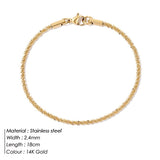 Maytrends 316L Stainless Steel Round Snake Chain Bracelet For Women Minimalist Link Bracelets Jewelry Wholesale/Dropshipping