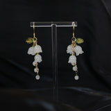 Sweet Temperament Small Fresh White Lily Of The Valley Flower Earrings Elegant And Gentle Earrings