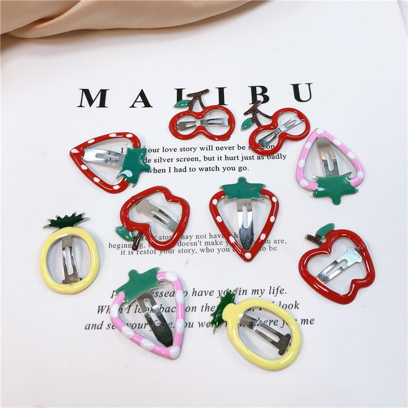 Maytrends Hot Sweetly Strawberry Fruit BB Hair Claw Side Clips for Women Girls Kids Child Hairpin Gift Hair Accessories Headwear Ornament