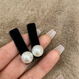 Maytrends 2pc Korean Velvet Elegant Pearl Hairpin Hair Claw Clips Grips for Girls Women Child Hair Party Washface Accessories Headband