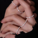 Fashion Sparkling Clavicle Chain Choker Necklace Collar Bracelet Ring For Women Wedding Party Jewelry Gifts