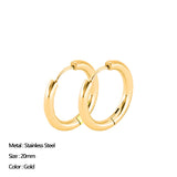 Maytrends Classic Stainless Steel Ear Buckle for Women Trendy Gold Color Small Large Circle Hoop Earrings Punk Hip Hop Jewelry Accessories