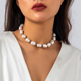Maytrends Elegant Baroque Imitation Pearl Beaded Choker Necklace Fashion Romantic Clavicle Necklace Charm Wedding Women's Jewelry