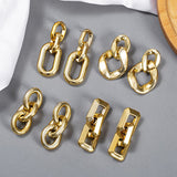 New Classic Gold color Smooth Metal Hoop Earrings For Woman Fashion Korean Jewelry Temperament Girl's Daily Wear Earrings