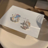 Fashion Flower Butterfly Earrings Women Temperament Sweet Personality Design Sense Earring Party Jewelry Gift