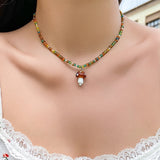 Maytrends New Korean Fashion Colorful Cute Seed Beads Chain Choker Necklace For Women Baroque Simulated Pearls Beaded Collar Boho Jewelry