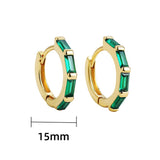 Maytrends Fashion Colorful Crystal Small Hoop Earrings Clear CZ Geometric Circle Huggie Earrings For Women Wedding Jewelry Gifts