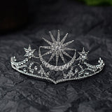 Maytrends Baroque Star Crown Crystal Bridal Tiaras Rhinestone Pageant Diadem Bride Star Headdress Wedding Hair Accessories Tiara De Noiva