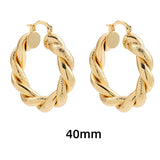 Maytrends New Trendy Geometric Twisted Thick Hoop Earrings Fashion Gold Color Big Round Circle Earrings for Women Punk Hiphop Jewelry Gift