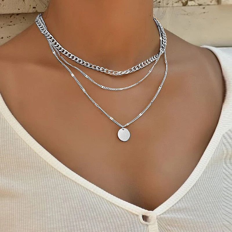 Maytrends Trendy Heart Shaped Pendant Necklace Opal Chain Shiny Women Temperament Jewelry Choker Necklace Wedding Jewelry Gifts