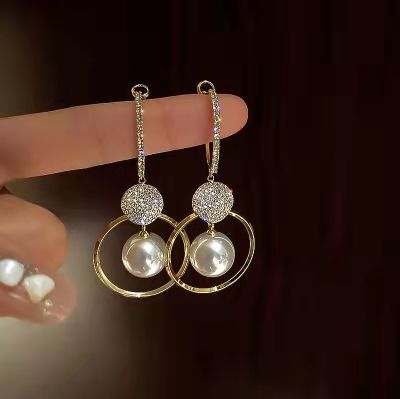 Pearl Crystal Butterfly Tassel French Design Super Fairy Earrings For Women Korean Fashion Earring Birthday Party Jewelry Gifts