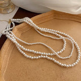 Maytrends French Vintage Style Baroque Imitation Pearl Necklace Women's Elegant Collar Chain Luxury Necklaces Jewelry Wholesale