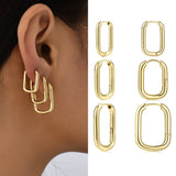 Maytrends Punk Rock Helix Fake Cartilage Ear Cuff with Long Chain Circle Hoop Earrings Set for Women Tiny Piercing Huggie Earring Jewelry