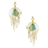 Maytrends Original Resin Jellyfish Tassel Dangle Earrings For Women Fashion Trend Unique Crystal Beads Designer Long Earrings Jewelry