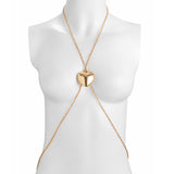 Maytrends Gothic Cross Hanging Neck Chest Body Chain Fashion CCB Heart-shaped Pendant Waist Chain Summer Sexy Bikini Jewelry