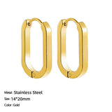 Maytrends Classic Stainless Steel Ear Buckle for Women Trendy Gold Color Small Large Circle Hoop Earrings Punk Hip Hop Jewelry Accessories