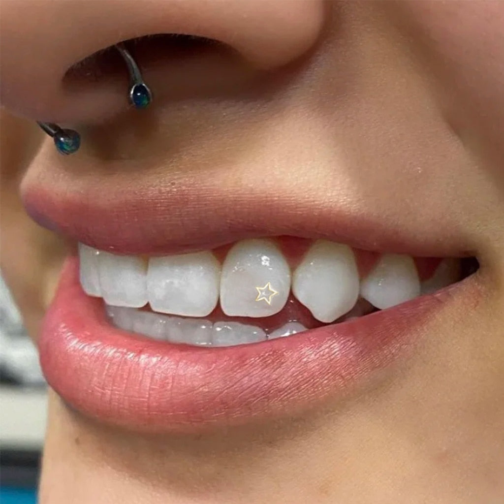 3pcs/Box Dental Tooth Gem Imitation Teeth Crystal Ornament Tailor-made Various Shape Beauty Diamond Jewelry Oral Decoration NEW
