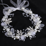 Pearl Flower Headband Bridal headdress Wedding Crown Fashion The wreath bracelet Band Tiaras Crystal Headpiece Hair Jewelrys