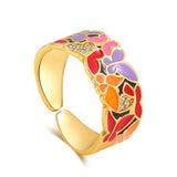 Maytrends Creative Handmade Enamel Craft Lovely Eyes Open Rings for Women New Trendy Colorful Ring Ladies Party Jewelry Gift