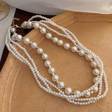 Maytrends French Vintage Style Baroque Imitation Pearl Necklace Women's Elegant Collar Chain Luxury Necklaces Jewelry Wholesale