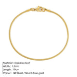 Maytrends 316L Stainless Steel Round Snake Chain Bracelet For Women Minimalist Link Bracelets Jewelry Wholesale/Dropshipping