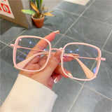 Maytrends Square Blue Light Blocking Glasses Man And Women Pink Wine Black Square Frame Eyeglasses Fashion Vision Spectacles Wholesale