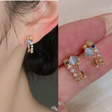 Irregular Square Zircon Earrings Vintage Stud Earrings High-end Sense Baroque Stud Earring Trend Jewelry for Women