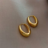 Golden Big hoop Earrings Korean Geometry Metal Earrings For women Female Retro Drop Earrings 2021 Trend Fashion Jewelry