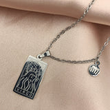 Maytrends Vintage Stainless Steel Square Pendant Horoscope 12 Constellations Necklace Female Male Zodiac Sign Collar Necklace