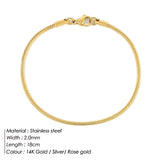 Maytrends 316L Stainless Steel Round Snake Chain Bracelet For Women Minimalist Link Bracelets Jewelry Wholesale/Dropshipping