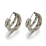 New Classic Gold Color Smooth Metal Hoop Earrings For Woman Fashion Korean Jewelry Temperament Girl's Daily Wear Earrings
