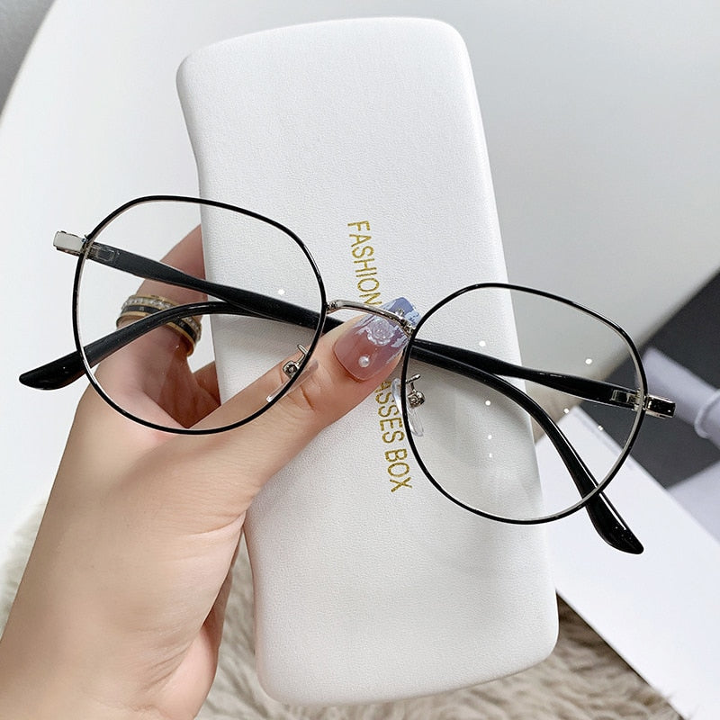 Maytrends Ins Metal Round Decor Round Glasses Women Anti Blue Light Computer Glasses Black Metal Spectacle Frame 0 Diopter Glasses