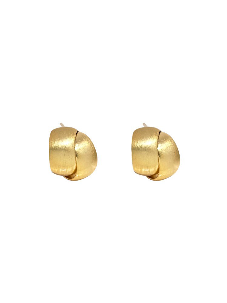 Korean new design fashion jewelry 14K gold plated simple cross metal earrings elegant women's daily work accessories