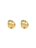 Korean new design fashion jewelry 14K gold plated simple cross metal earrings elegant women's daily work accessories